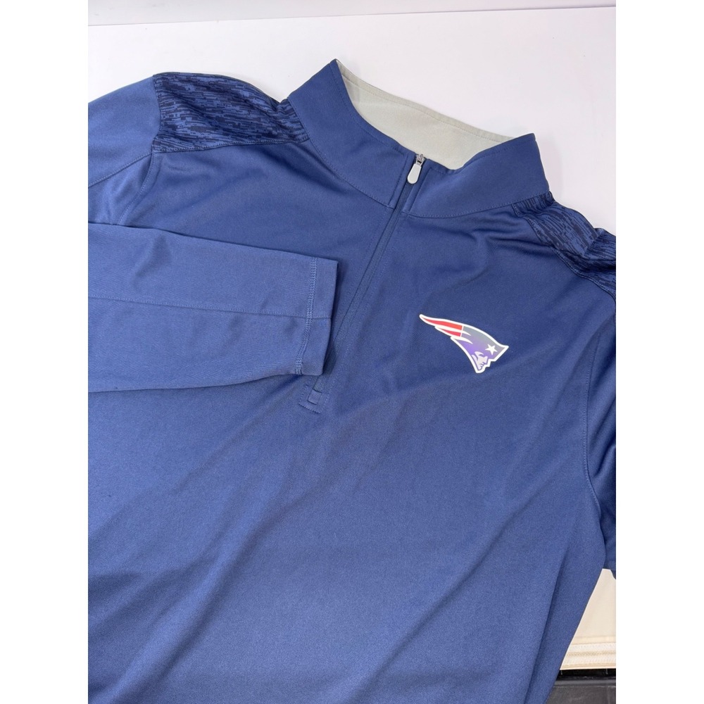 Majestic New England Patriots Mens Sz 2XL Cool Base 1/4 Zip Pullover Navy G4